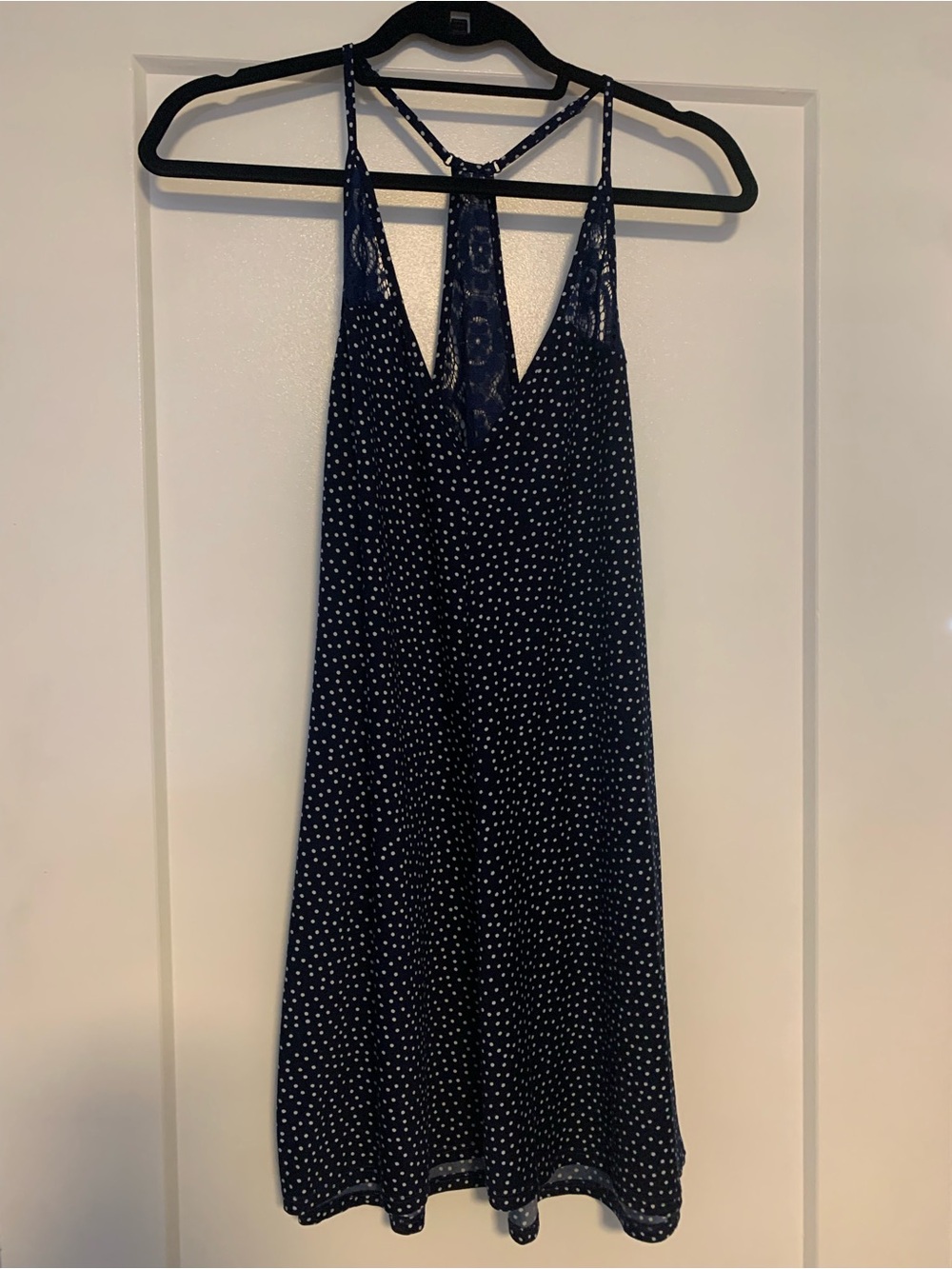 In Bloom Medium Navy and White Polka Dot Robe and Nightgown Set - Picture 5 of 7